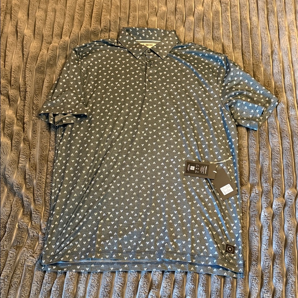 Linksoul Men's Blue Patterned Polo Shirt